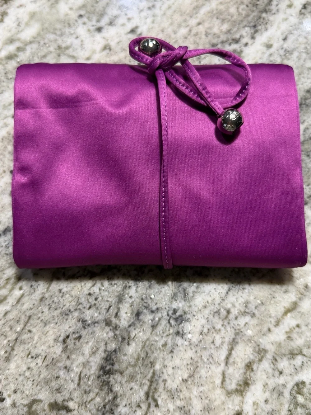Coach Jewelry Case Satin Fold Over Jewelry Pouch Fuchsia Pink Purple Coach
